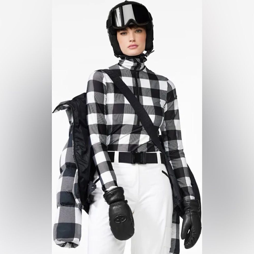 Goldbergh Woody Cabin Flannel Print Ski Pully NWT XS Base Layer - Picture 1 of 8